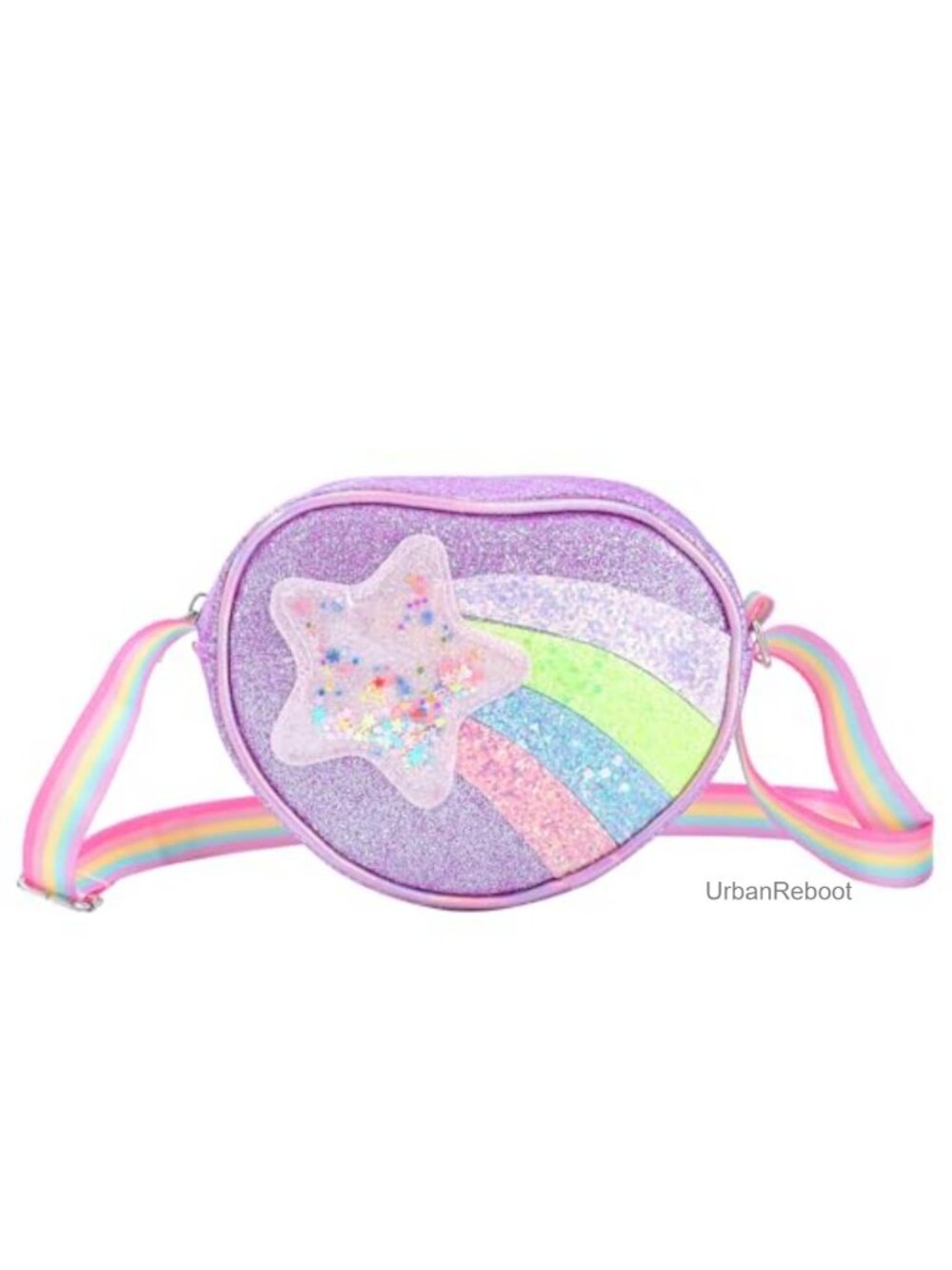 Glitter Leather Kids Crossbody Bag Toddler Girls Mini Purse Adjustable Strap